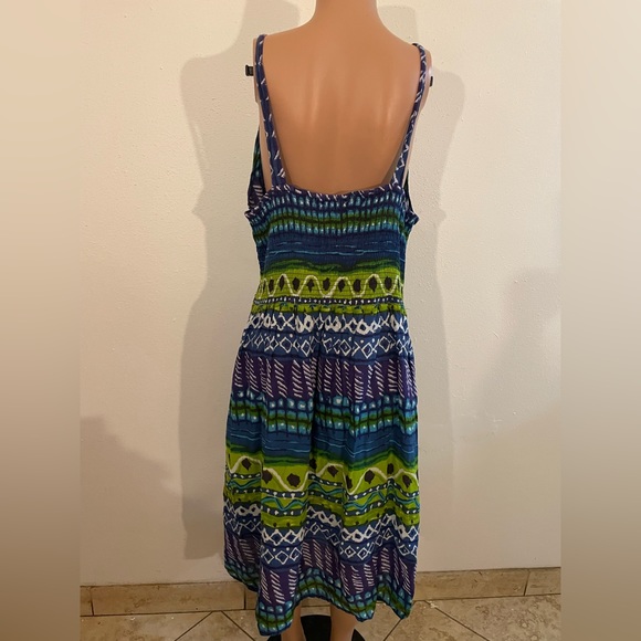 Casse’s Maxi Dress with Smocked front and back and V Neck Front Embellishments - Picture 13 of 17